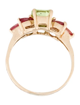 Ring 14K Peridot & Sapphire Cocktail Ring
