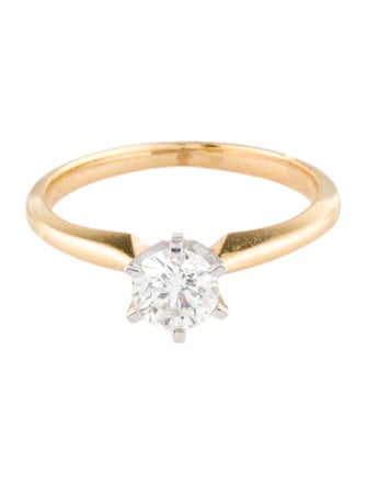 Ring 18K Diamond Solitaire Cocktail Ring
