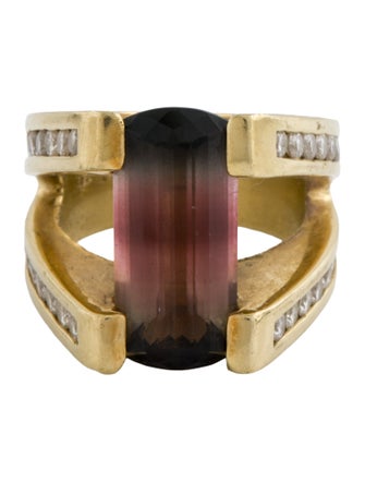 Ring 18K Tourmaline & Diamond Cocktail Ring