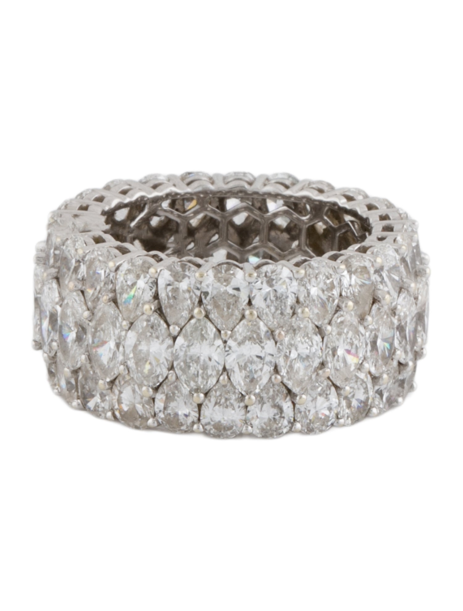 Ring Smiling Rocks 14K 13.99ctw Lab-Grown Diamond Mosaic Eternity Band