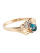 Ring 14K Topaz & Diamond Cocktail Ring
