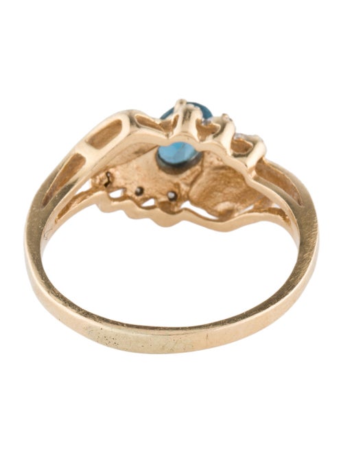 Ring 14K Topaz & Diamond Cocktail Ring