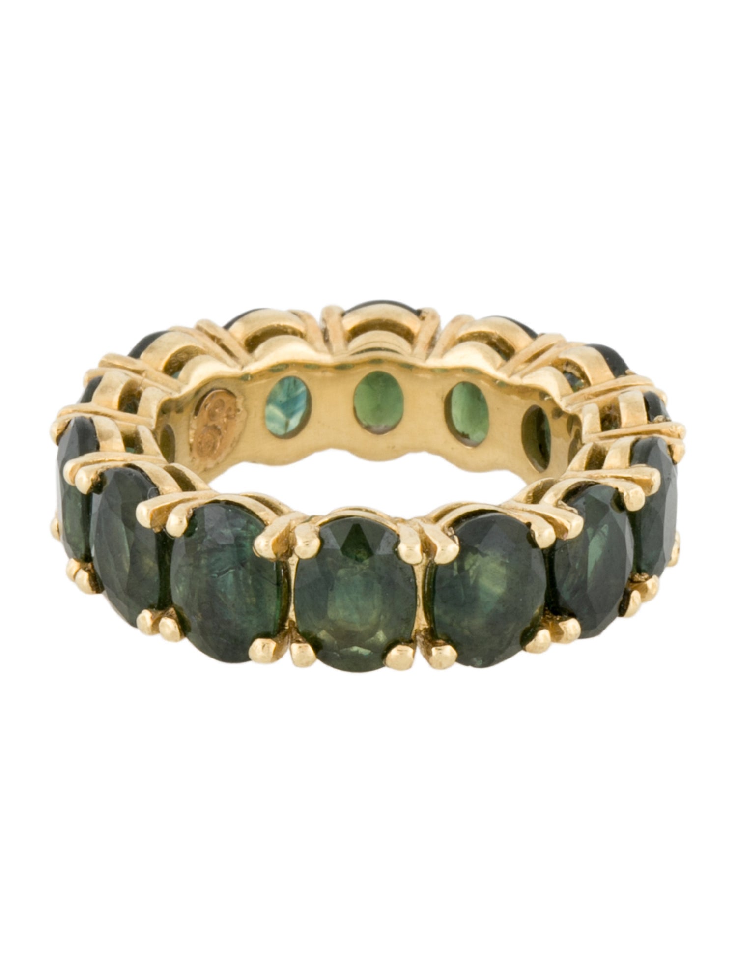 Ring 18K 14.14ctw Green Sapphire Eternity