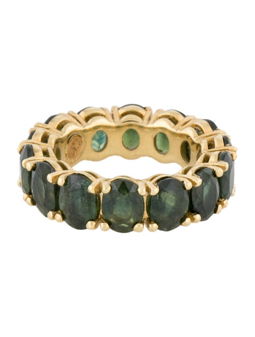 Ring 18K 14.14ctw Green Sapphire Eternity Ring
