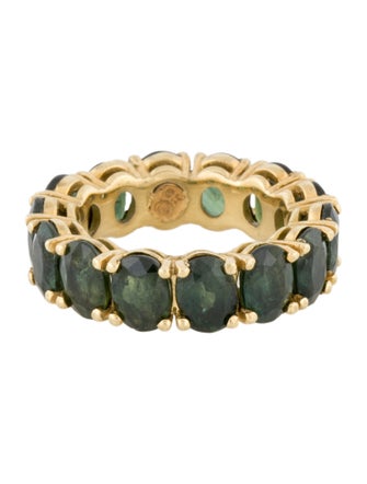 Ring 18K 14.14ctw Green Sapphire Eternity Ring