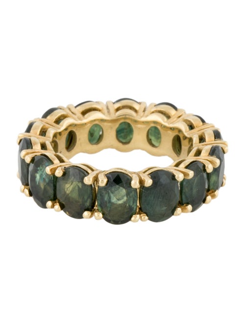 Ring 18K 14.14ctw Green Sapphire Eternity Ring