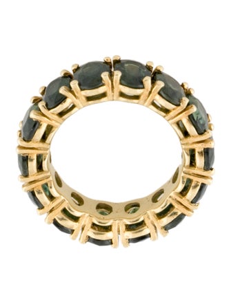 Ring 18K 14.14ctw Green Sapphire Eternity Ring