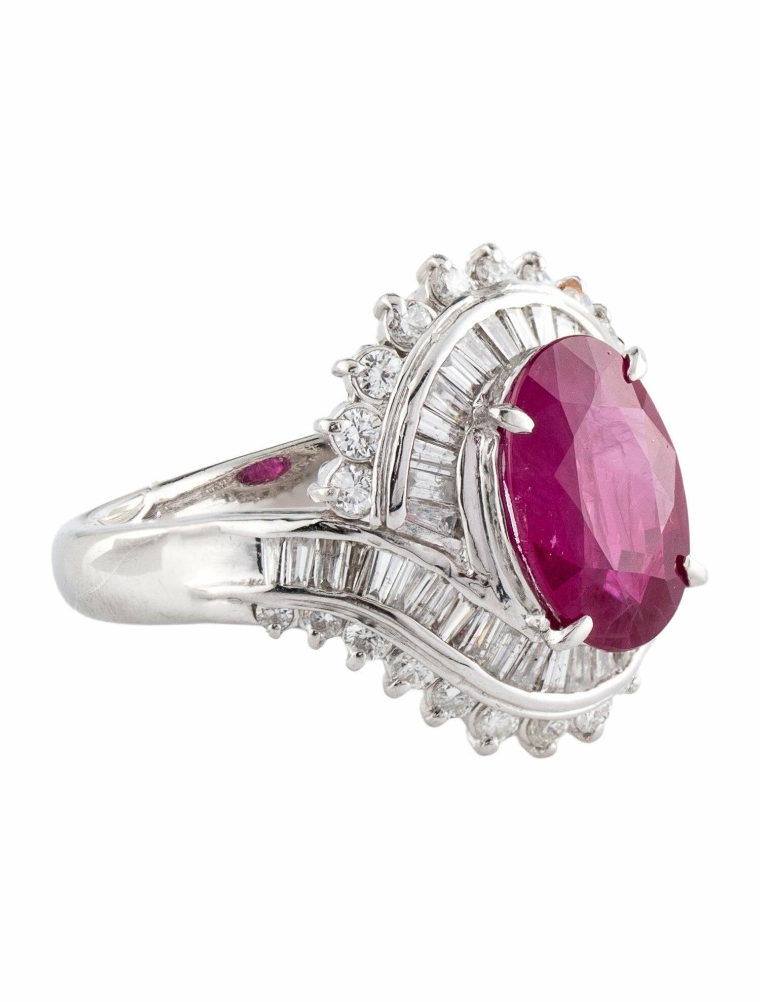 Ring Platinum 2.82ct Burmese Ruby & Diamond Cocktail