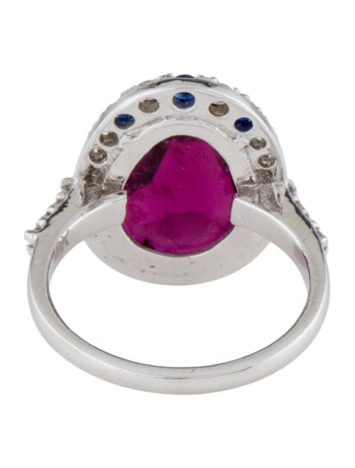 Ring 18K Tourmaline, Sapphire & Diamond Cocktail Ring
