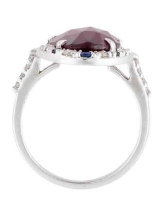 Ring 18K Tourmaline, Sapphire & Diamond Cocktail Ring