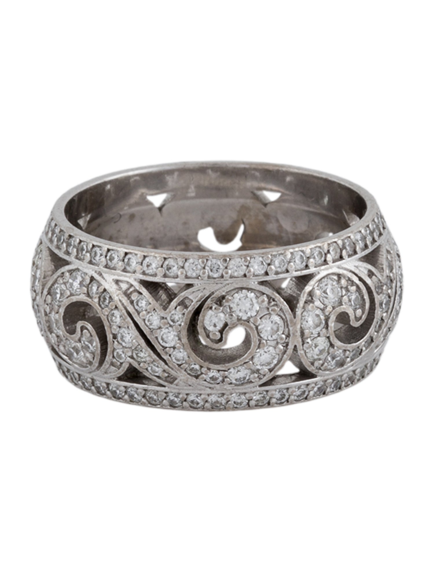 Ring 18K 1.50ctw Diamond Scroll Eternity Band