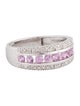 Ring 14K Pink Sapphire & Diamond Band Ring