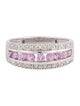 Ring 14K Pink Sapphire & Diamond Band Ring