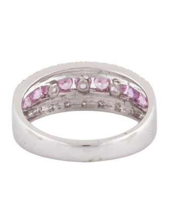Ring 14K Pink Sapphire & Diamond Band Ring