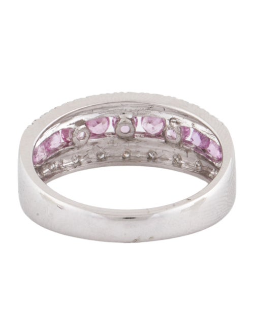 Ring 14K Pink Sapphire & Diamond Band Ring