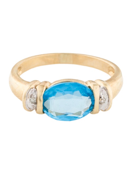 Ring 10K Topaz & Diamond Cocktail Ring