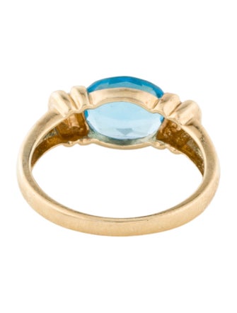 Ring 10K Topaz & Diamond Cocktail Ring