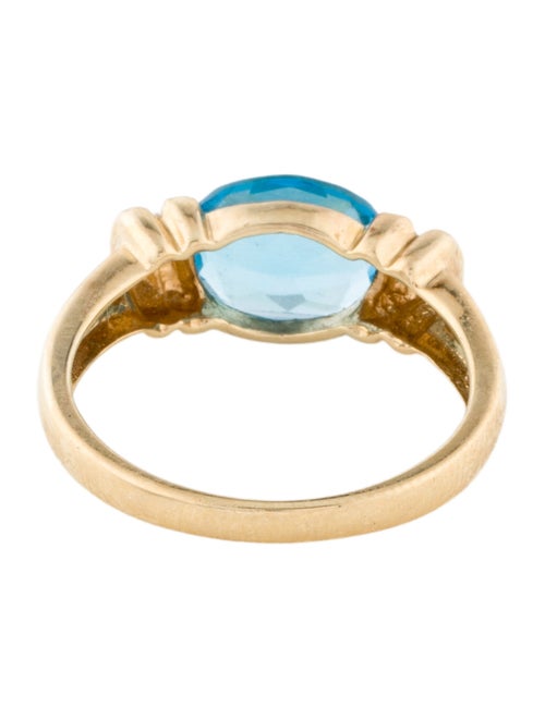 Ring 10K Topaz & Diamond Cocktail Ring