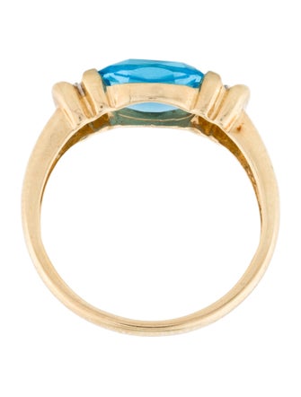 Ring 10K Topaz & Diamond Cocktail Ring