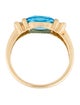 Ring 10K Topaz & Diamond Cocktail Ring