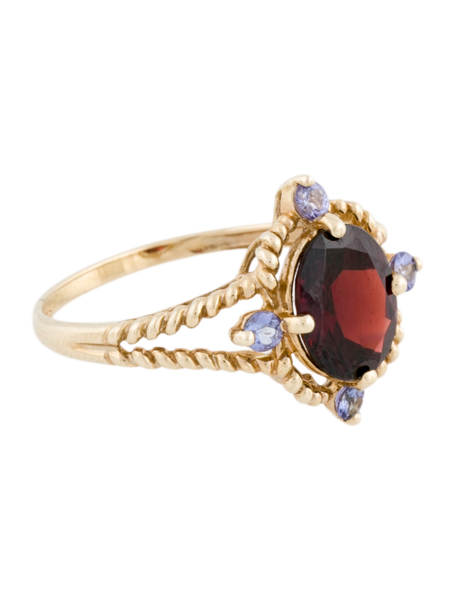 Ring 14K Garnet & Tanzanite Cocktail