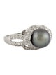 Ring 14k Pearl & Diamond Cocktail Ring