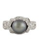 Ring 14k Pearl & Diamond Cocktail Ring