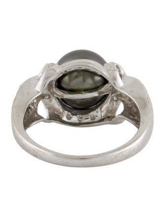 Ring 14k Pearl & Diamond Cocktail Ring