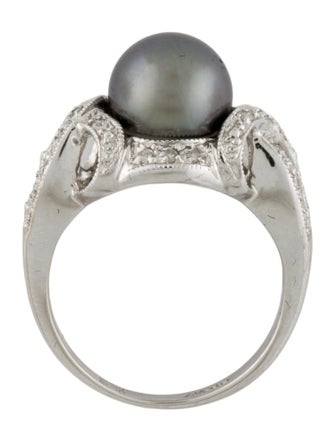 Ring 14k Pearl & Diamond Cocktail Ring