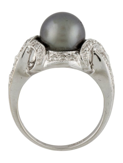 Ring 14k Pearl & Diamond Cocktail Ring
