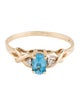 Ring 10K Topaz & Diamond Cocktail Ring
