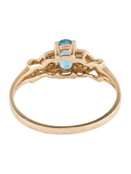 Ring 10K Topaz & Diamond Cocktail Ring