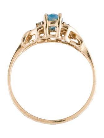 Ring 10K Topaz & Diamond Cocktail Ring