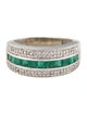 Ring 10K Emerald & Diamond Band
