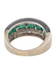 Ring 10K Emerald & Diamond Band