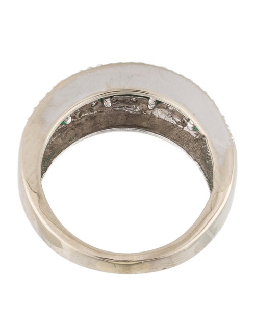 Ring 10K Emerald & Diamond Band