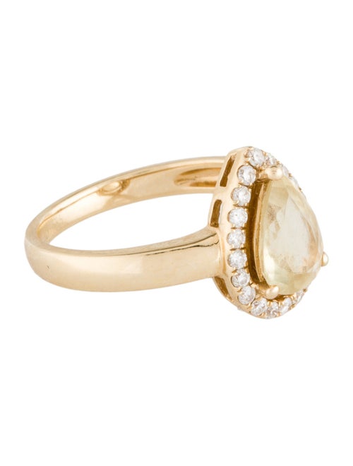 Ring 14K Heliodor & Diamond Cocktail Ring