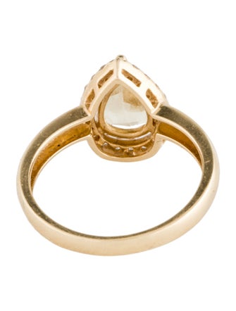 Ring 14K Heliodor & Diamond Cocktail Ring