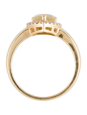 Ring 14K Heliodor & Diamond Cocktail Ring