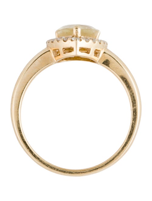 Ring 14K Heliodor & Diamond Cocktail Ring