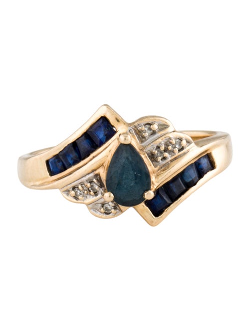 Ring 14K Sapphire & Diamond Cocktail Ring