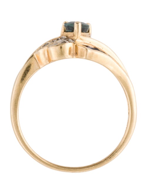 Ring 14K Sapphire & Diamond Cocktail Ring