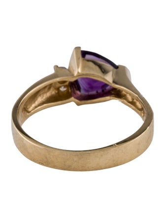 Ring 14K Amethyst & Diamond Cocktail Ring