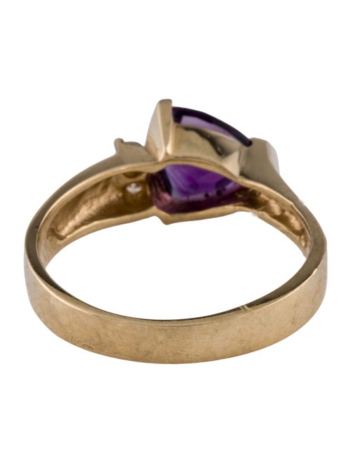 Ring 14K Amethyst & Diamond Cocktail Ring