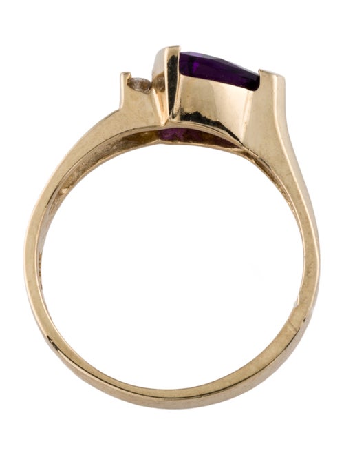 Ring 14K Amethyst & Diamond Cocktail Ring
