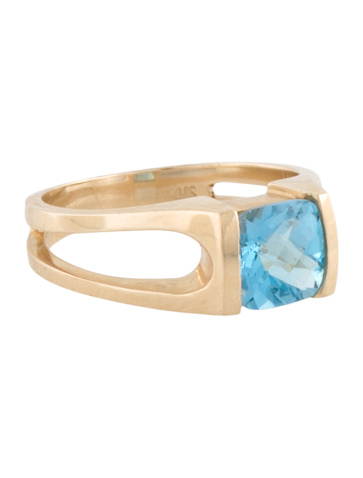 Ring 14K Topaz Split Shank Cocktail