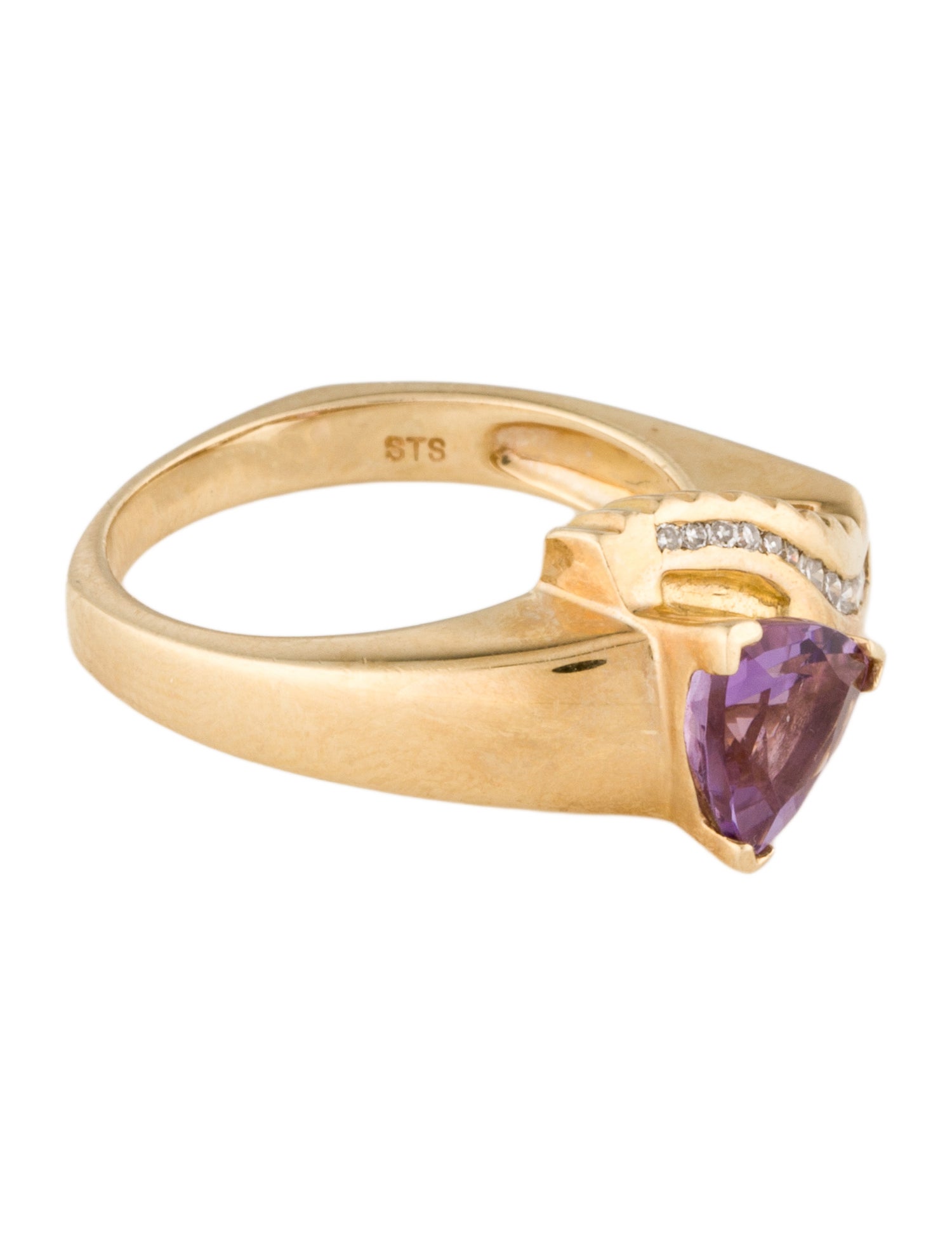 Ring 14K 1.16ct Amethyst & Diamond Cocktail Ring