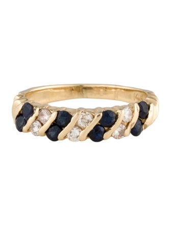 Ring 14K Sapphire & Diamond Band