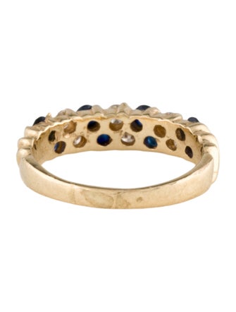 Ring 14K Sapphire & Diamond Band