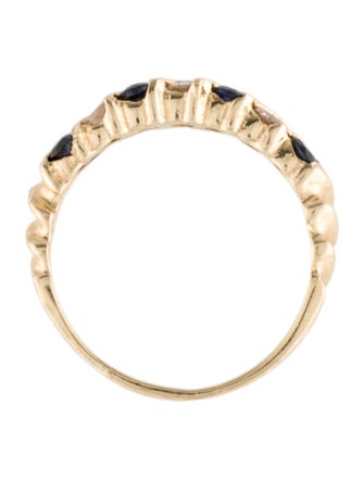 Ring 14K Sapphire & Diamond Band
